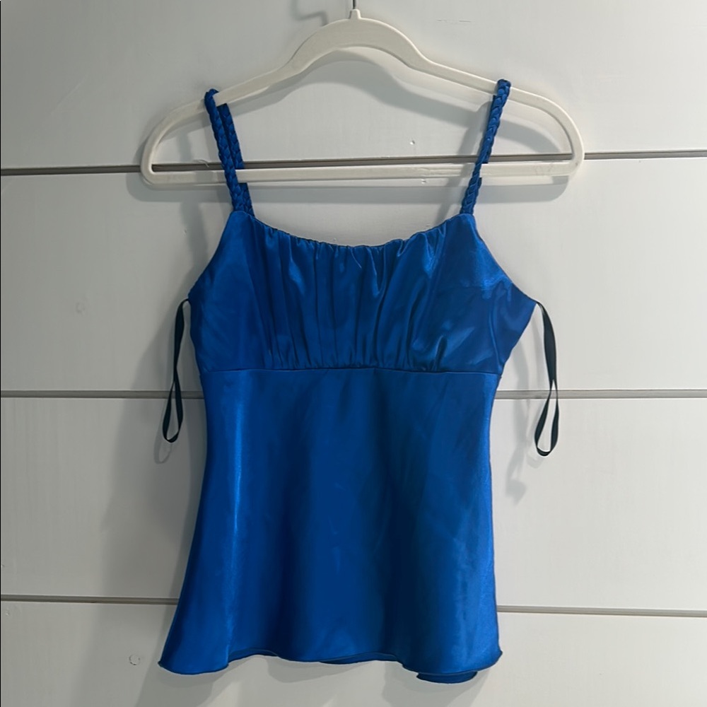 Elegant Blue Women's Silk Top